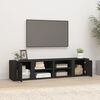 vidaXL TV Cabinet Set of 2 Black Engineered wood 31.5 x 12.4 x 14.2 in