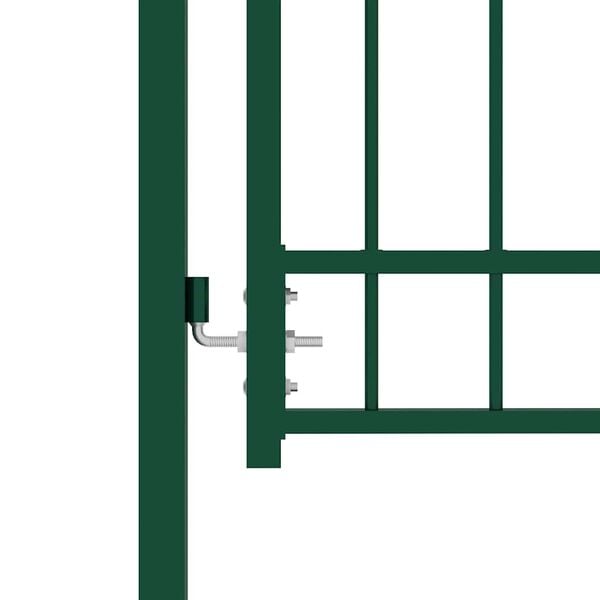 vidaXL Fence Gate with Spikes Steel 39.4x39.4" Green