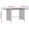 vidaXL Dining Table Grey PE rattan, Powder-Coated Steel Medium