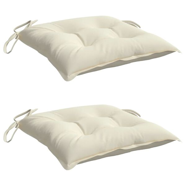 vidaXL Chair Cushion Set of 2 Cream white Oxford fabric (100% polyester)