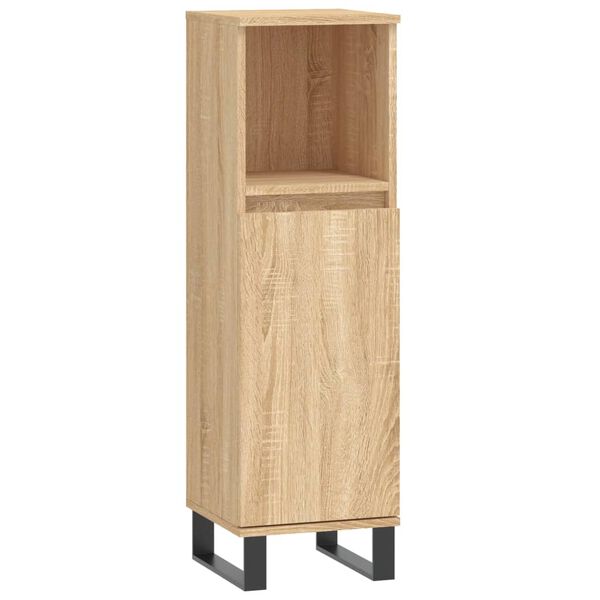 vidaXL Bathroom Cabinet Sonoma Oak Engineered wood, iron 11.8x11.8x39.4 in