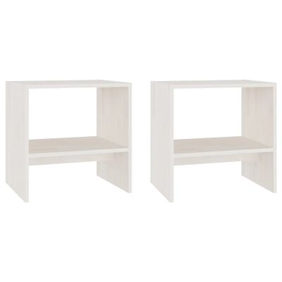 vidaXL Bedside Cabinets 2 pcs White 15.7"x11.8"x15.7" Solid Pinewood