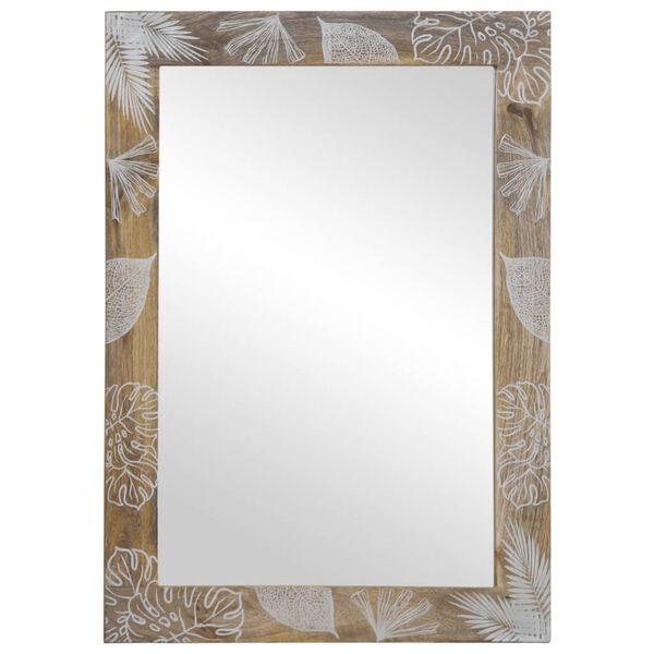 vidaXL Bathroom Mirror Natural Mango with White Paint