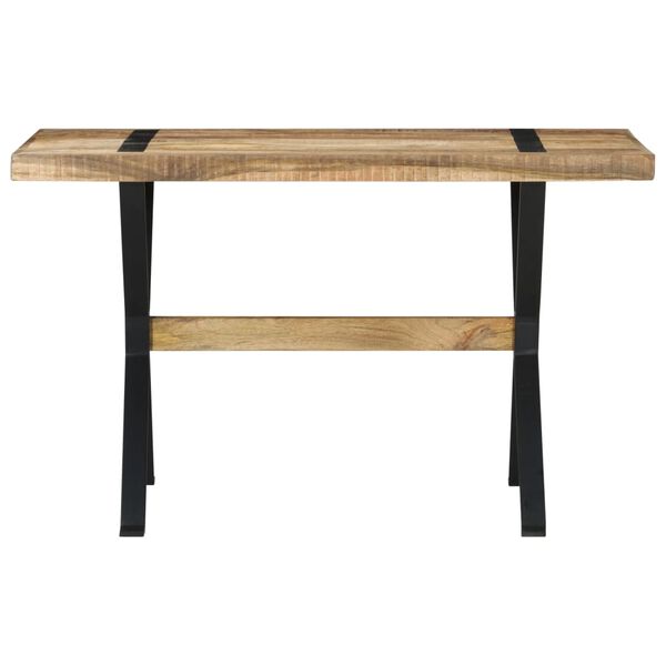 vidaXL Dining Table Rough Mango Wood 47.2 x 23.6 x 29.9 in Heavy Duty