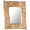 vidaXL Mirror Natural mango wood color Solid mango wood 19.7x19.7 in