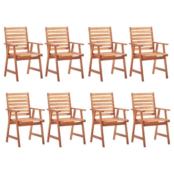vidaXL Outdoor Chair Set of 8 Anthracite, Brown