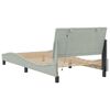 vidaXL Bed Frame with LED without Mattress "Hanko" Light Gray 39.4"x74.8" Velvet