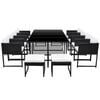 vidaXL Outdoor Dining Set Black, White