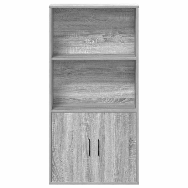 vidaXL Bookcase Grey Sonoma Engineered Wood Medium Bookcase