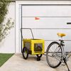 vidaXL Pet Bike Trailer Yellow and Black Oxford fabric, Iron, PVC Durable