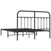 vidaXL Bed Frame Black Steel 55.1x78.7 in Metal Bed Frame Rectangular