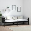 vidaXL Day Bed Black Solid pine wood Twin