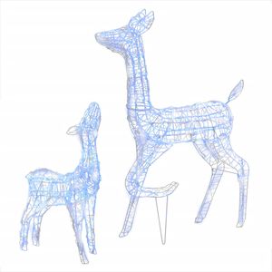 vidaXL Reindeer Family Blue Acrylic Small Decorative Inlays