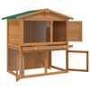 vidaXL Rabbit Hutch Brown Solid pine wood Large Rabbit Hutch
