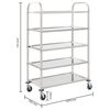 vidaXL 5-Tier Kitchen Trolley 42.1"x21.7"x57.9" Stainless Steel