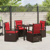 vidaXL Garden Dining Set 5 pcs Brown poly rattan