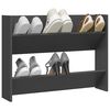 vidaXL Wall Shoe Cabinet Grey Engineered Wood Medium Wall Mounting