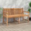 vidaXL Garden Bench Light Brown Solid Teak Wood Extra Heavy Durable