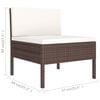 vidaXL Garden Lounge Set Brown, Cream White