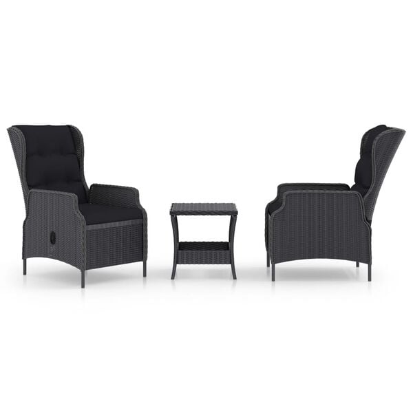 vidaXL Garden Lounge Set Dark Grey, Black