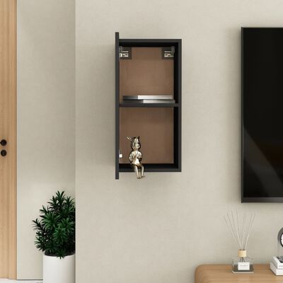 vidaXL TV Stand Black 12"x11.8"x23.6" Engineered Wood