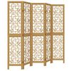 vidaXL Room Divider 5 Panels Brown Solid Wood Paulownia