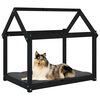 vidaXL Dog Bed Black Solid Pine Wood Medium Durable Dog Bed