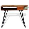 vidaXL Desk Multicolored wood with iron legs Reclaimed solid wood and iron