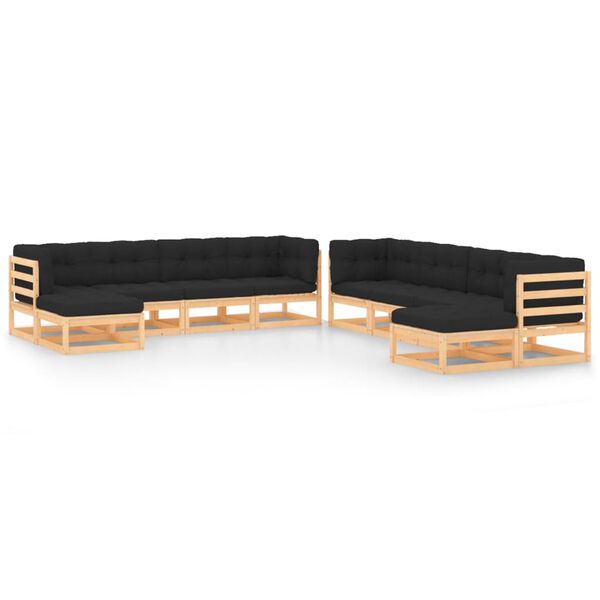 vidaXL Garden Lounge Set Anthracite Solid pinewood