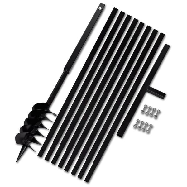vidaXL Ground Drill Handle 4.72" with Extension Tube 29'6" Steel