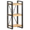 vidaXL Bookcase Natural wood grains, Black