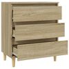 vidaXL Sideboard Sonoma Oak Engineered wood, solid eucalyptus wood