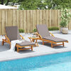 vidaXL Sun Lounger Set of 2 Brown Solid Acacia wood Standard Size