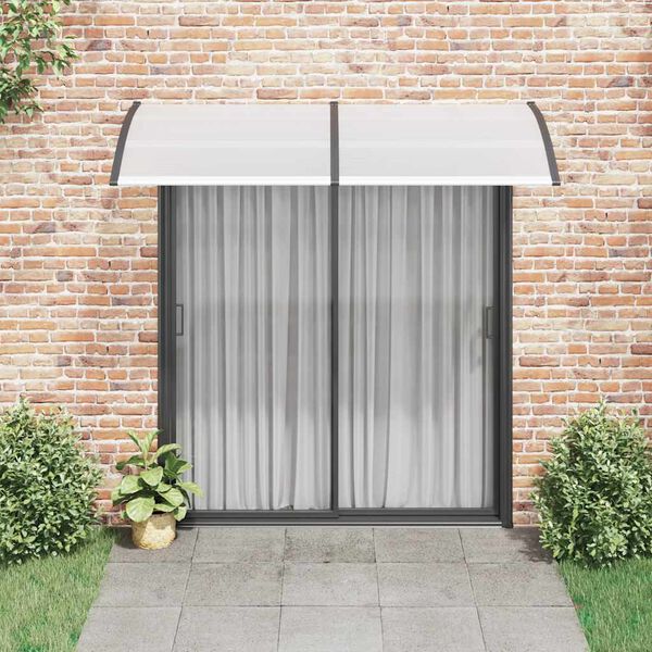 vidaXL Door Canopy Black brackets, clear sheets Polycarbonate, ABS, Aluminum
