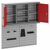 vidaXL Tool Cabinet and Pegboard Set 3 pcs Red 100 x 20 x 115 cm Steel