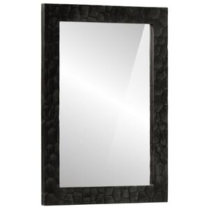 vidaXL Bathroom Mirror Black Solid mango wood and glass