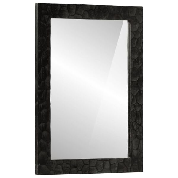 vidaXL Bathroom Mirror Black Solid mango wood and glass