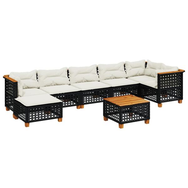 vidaXL Garden Sofa Set Black, Cream white