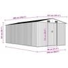 vidaXL Garden Shed Brown Galvanized steel Large Durable Garden Shed