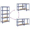 vidaXL 5-Layer Storage Shelf Blue Steel&Engineered Wood