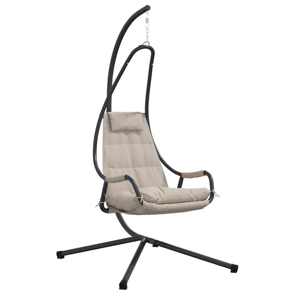 vidaXL Hanging Egg Chair Folding Taupe 37.01 x 42.13 x 77.36 in Steel