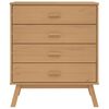 vidaXL Drawer Cabinet Brown Solid pine wood Medium Drawer Cabinet