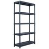 vidaXL Storage Shelf Rack Black 551.2 lb 31.5"x15.7"x70.9" Plastic