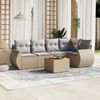 vidaXL Garden Sofa Set Beige for sofas, Light grey for cushions