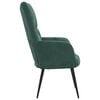 vidaXL Relaxing Chair Dark Green Velvet (100% polyester), steel Medium