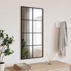 vidaXL Wall Mirror Black Glass, Powder-coated iron 15.7x31.5 in