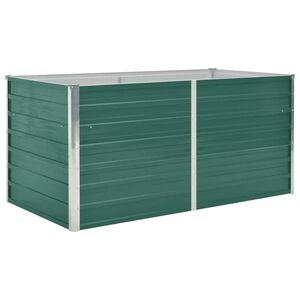 vidaXL Raised Garden Bed Green Galvanized Steel 63.0 x 31.5 x 30.3 in