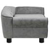 vidaXL Dog Sofa Dark Grey Plush (80% polyester, 20% cotton), solid fir wood