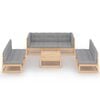 vidaXL Garden Lounge Set Natural Wood Solid pinewood, 100% polyester