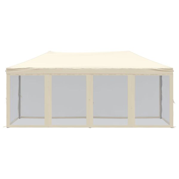 vidaXL Folding Party Tent with Sidewalls Cream 9.8'x19.7'